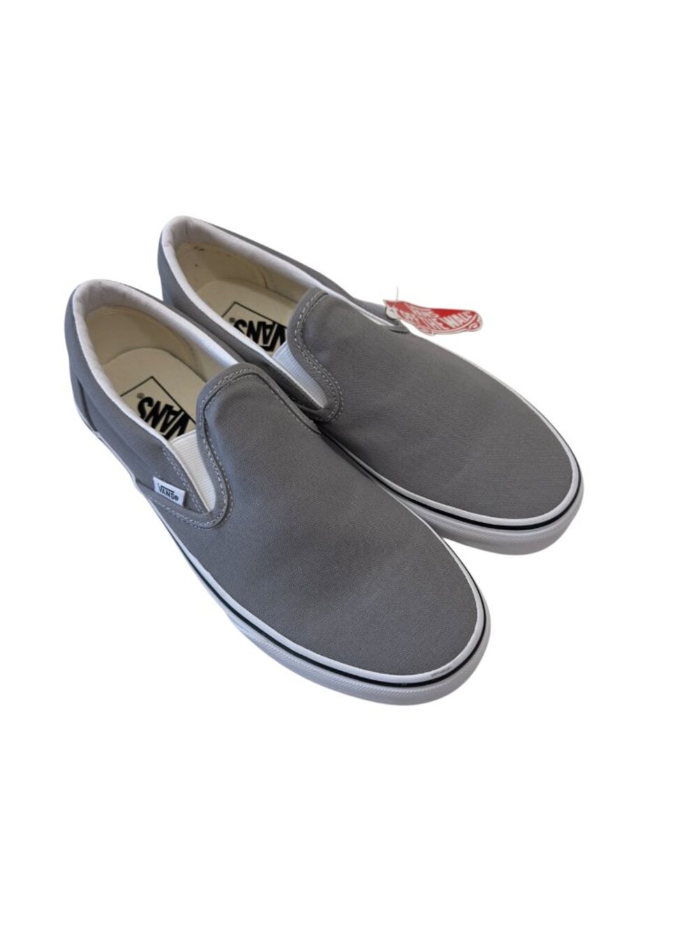 Vans Mens Unisex Classic Slip-On Sneakers Gray Size 8 Women SZ 9.5